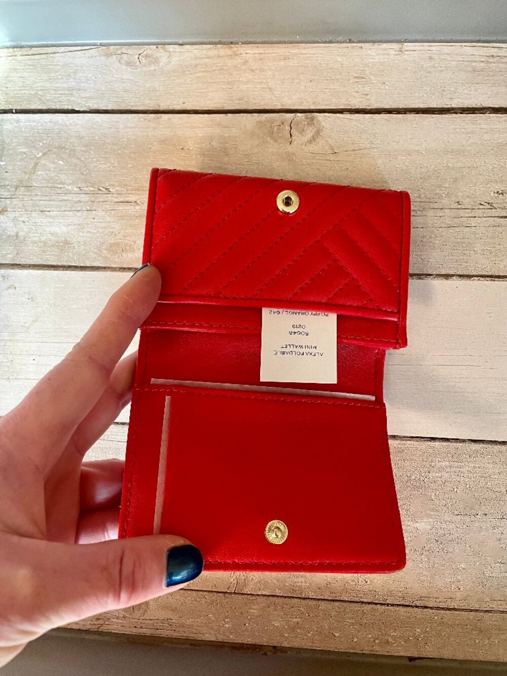 NWT~TORY BURCH~Alexa Leather Foldable Mini Wallet - Picture 4 of 6